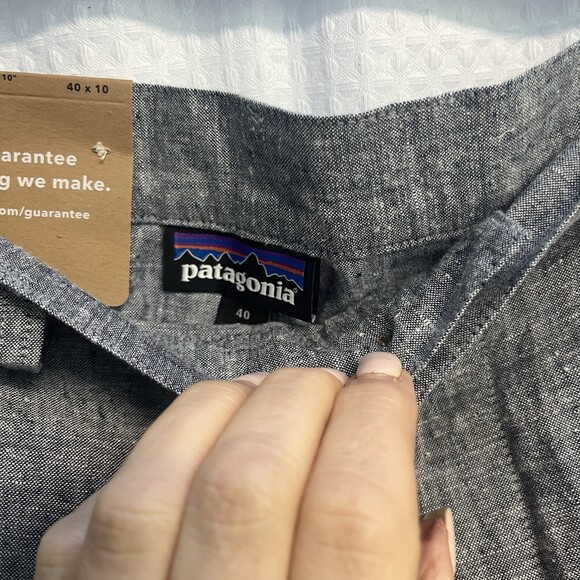 Patagonia Men’s Back Step Shorts Organic Hemp Blue Walking Golf Casual 40 - Picture 3 of 6